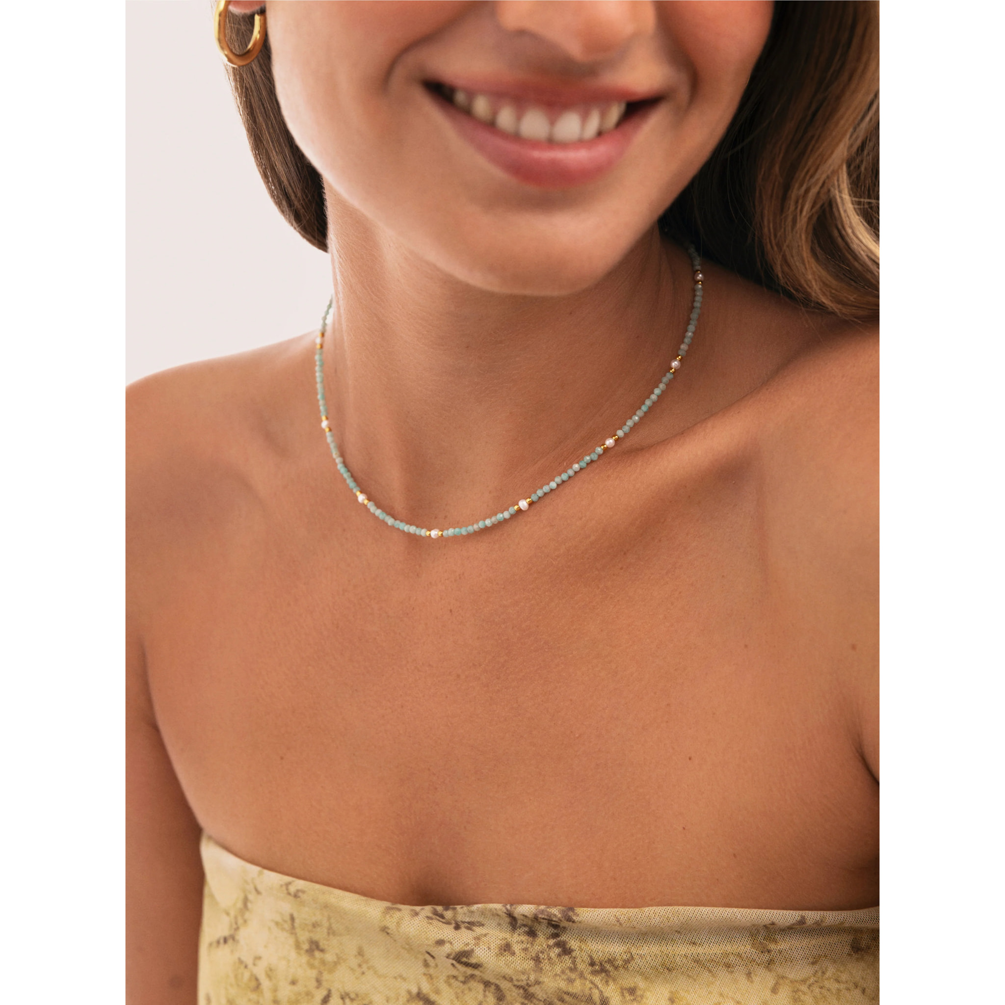 Collana Azulina  Acciao Placcato Oro