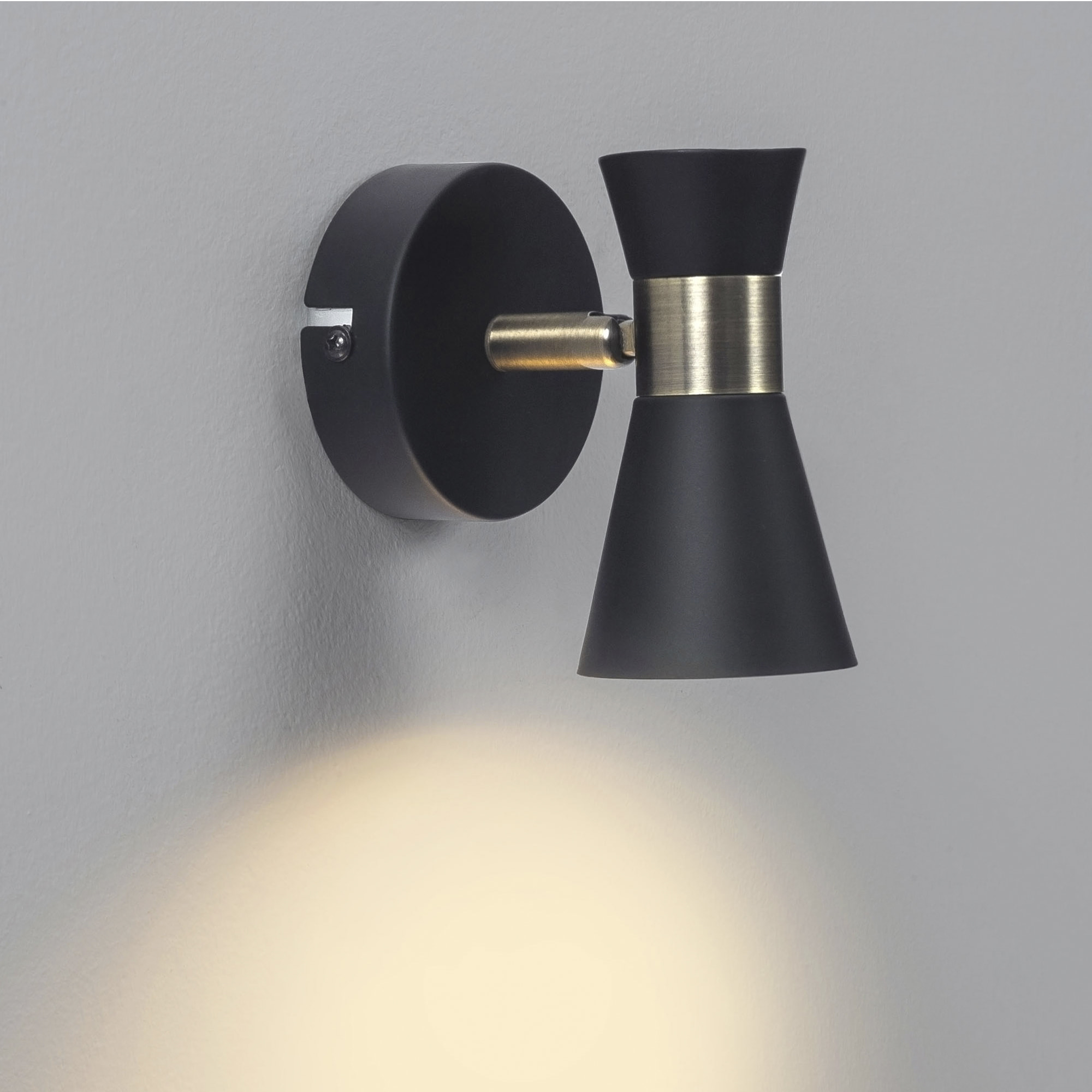 Forlight Eufo lampara aplique negro con acabado oro para bombilla GU10
