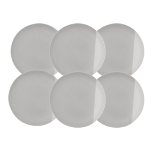 Lot de 6 grandes assiettes, TERRE DE SIENNE
