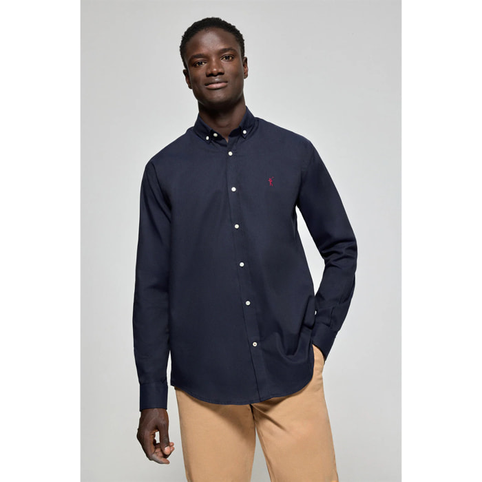 Camicia oxford Rio blu marino con logo Rigby Go ricamato