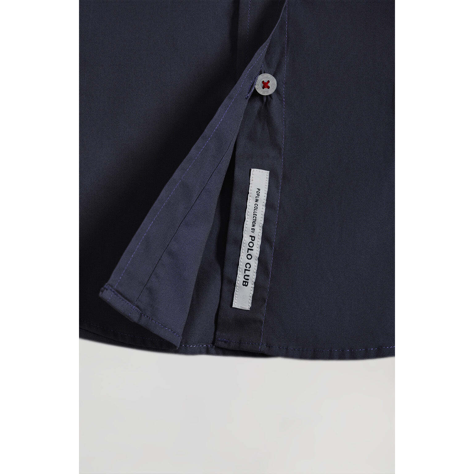 Camisa de popelín Slim Fit azul marino con bordado Rigby Go