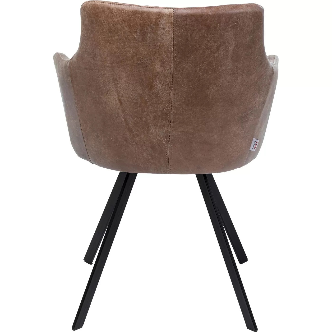 Chaise avec accoudoirs pivotante Coco marron Kare Design