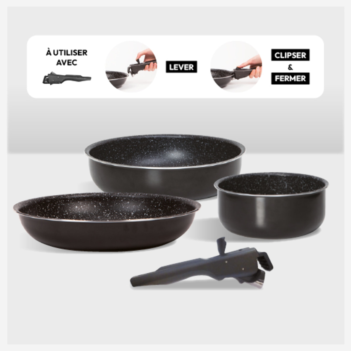 Poêle Aluminium pressé 26 cm Amovible