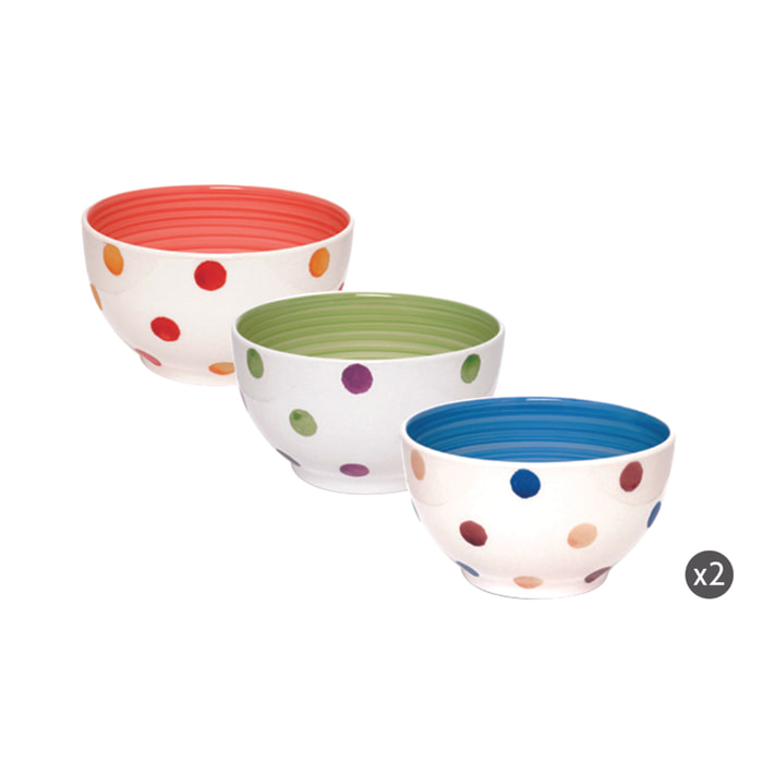 Set de 6 Bols Excelsa – Pois, Céramique Multicolore