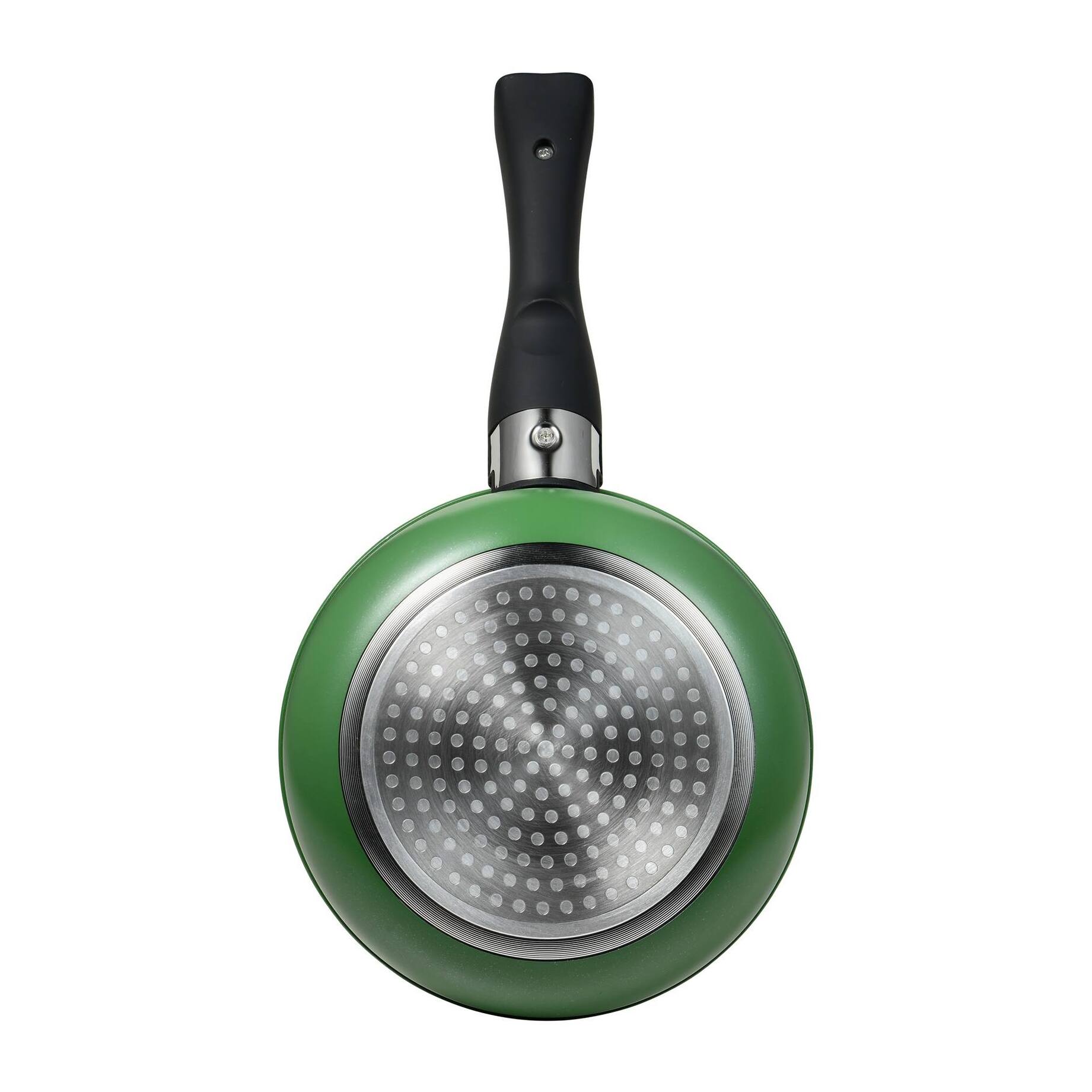 juego de 3 cazos ø16ø18ø20cm aluminio prensado en 3 colores + mango extraíble