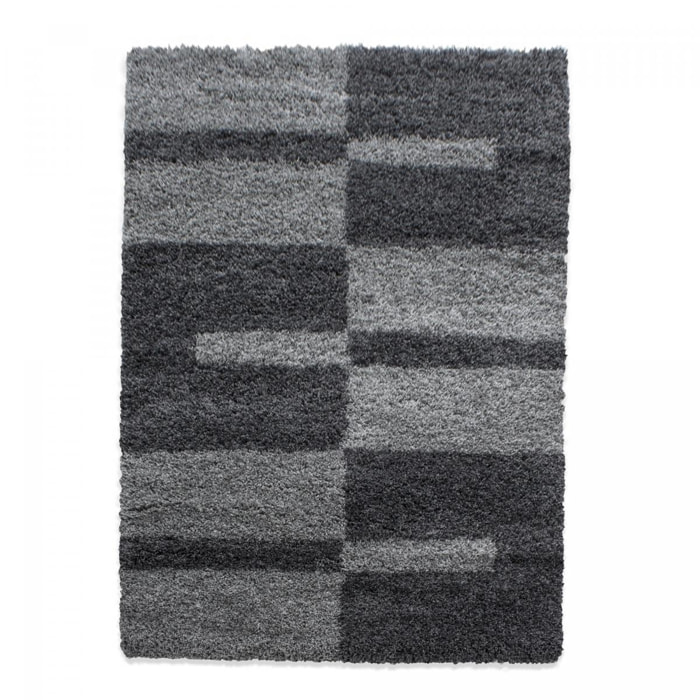 Tapis poils longs shaggy tissé motif géométrique NICO