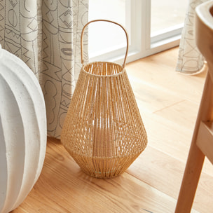 Lanterne "Ross" fibre végétale marron H31cm
