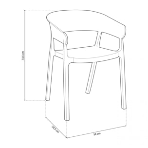 Pack 4 sillas de exterior Diza Blanco