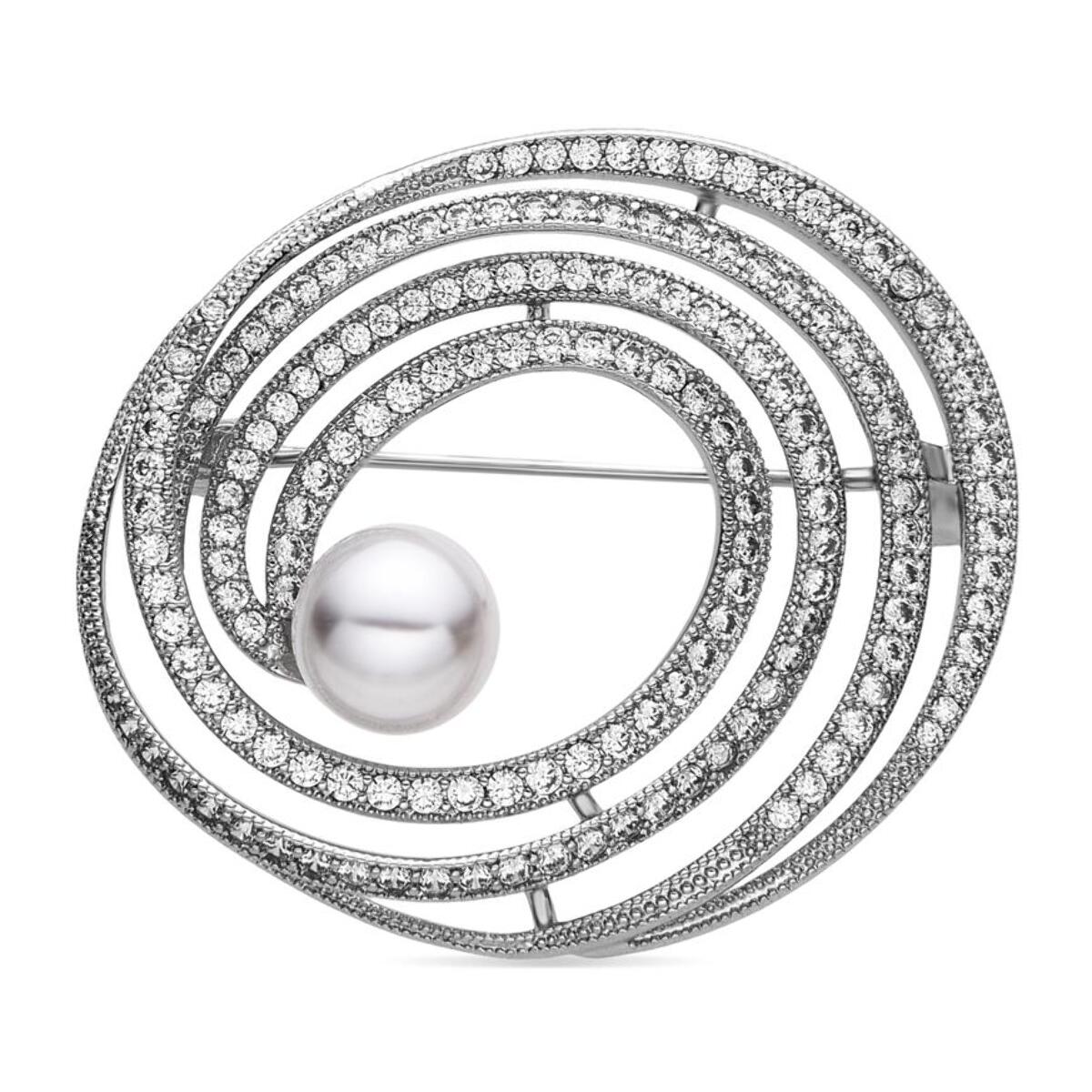 Broche con Circonita Brillante acabado plata