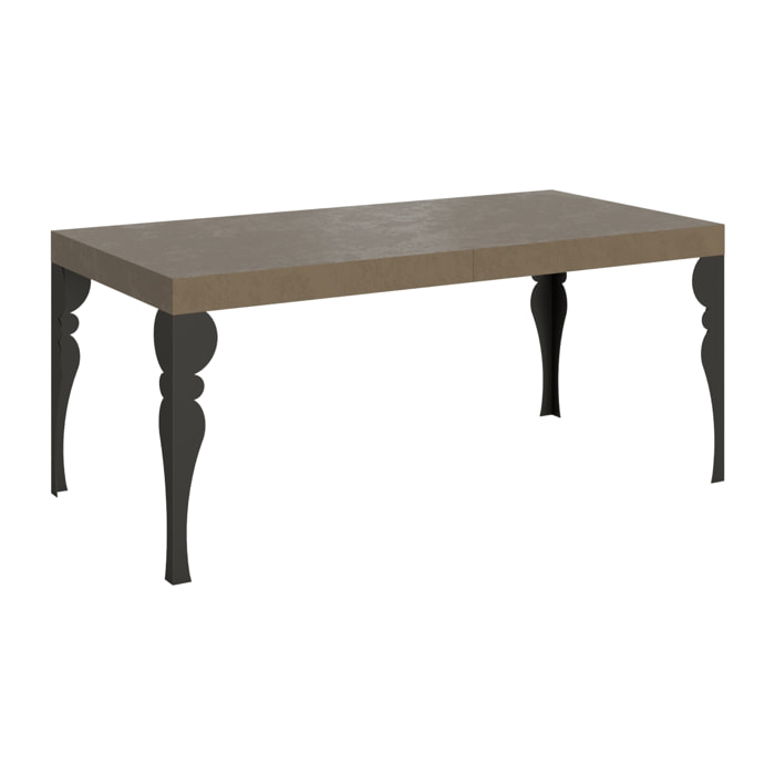 Mesa extensible 90x180/284 cm Paxon gris paloma patas antracita