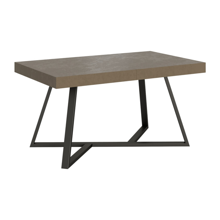 Table extensible 90x140/400 cm Booster taupe pieds anthracite