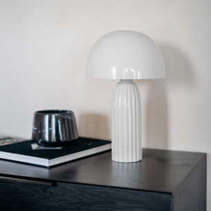Lampe à poser en métal blanc finition brillante - Joy