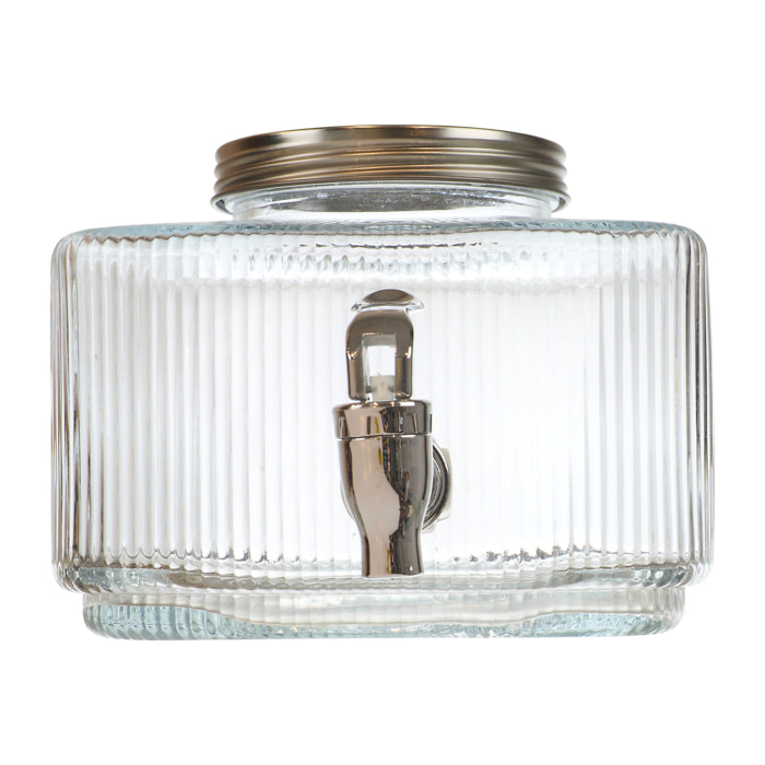 Distributeur de Boisson - HOME DECO FACTORY - 3L - Design Strié - Transparent