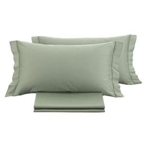 Parure copripiumino in raso tinta unita salvia