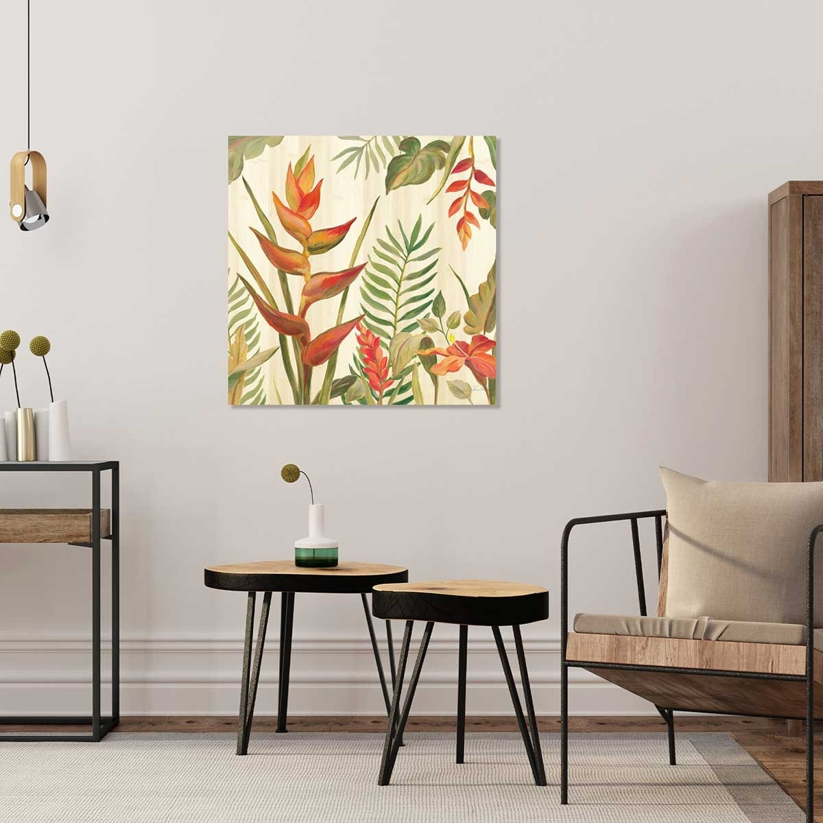 Tableau oiseaux du paradis en aquarelle Toile imprimée