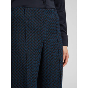 Elena Mirò - Pantaloni cropped jacquard - Nero