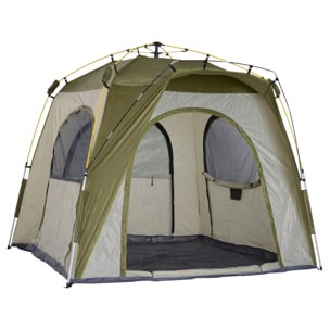 Tente de camping pop-up 4 personnes fibre verre polyester