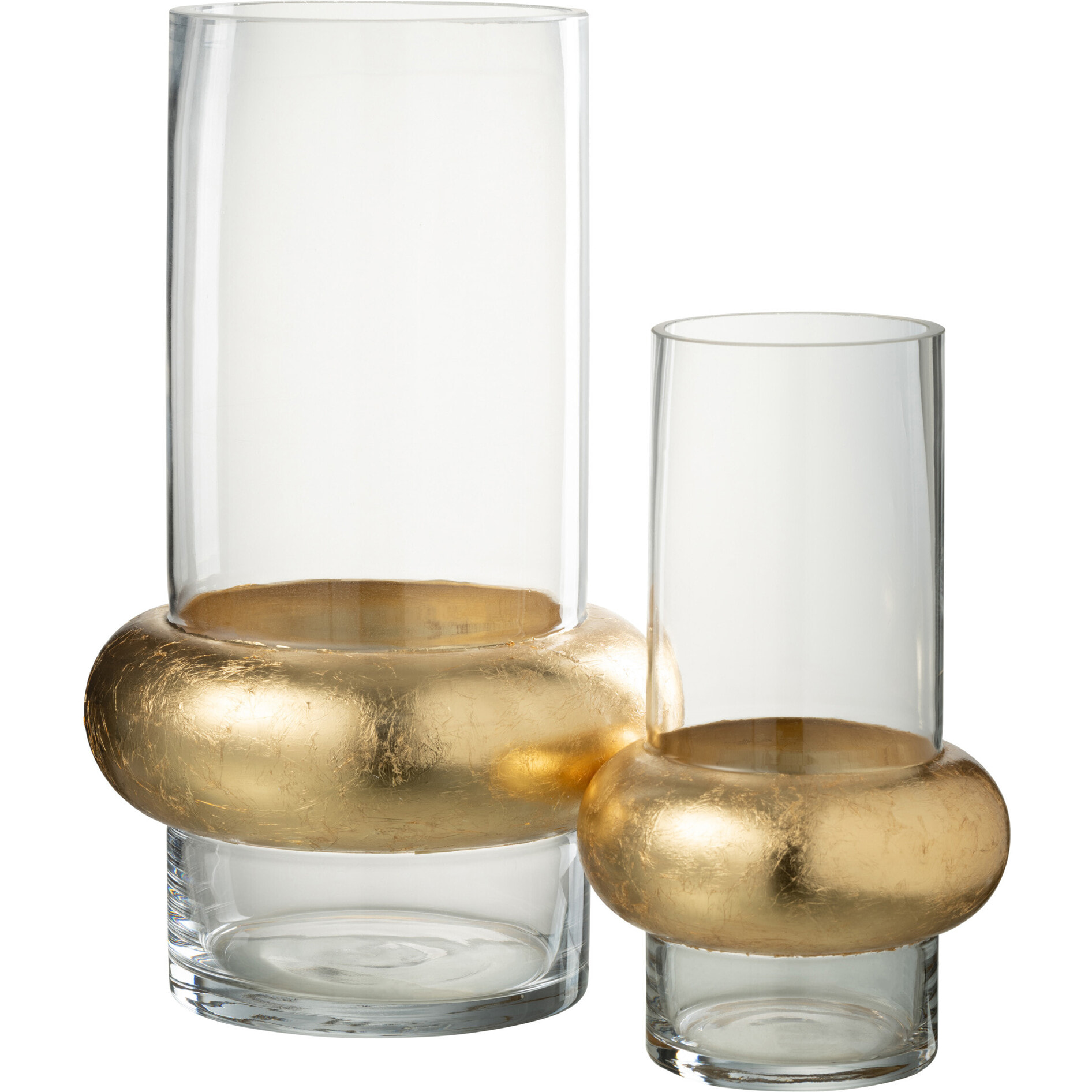 J-Line Vase Cylindrique Avec Bague En Bas Verre Transparent Large