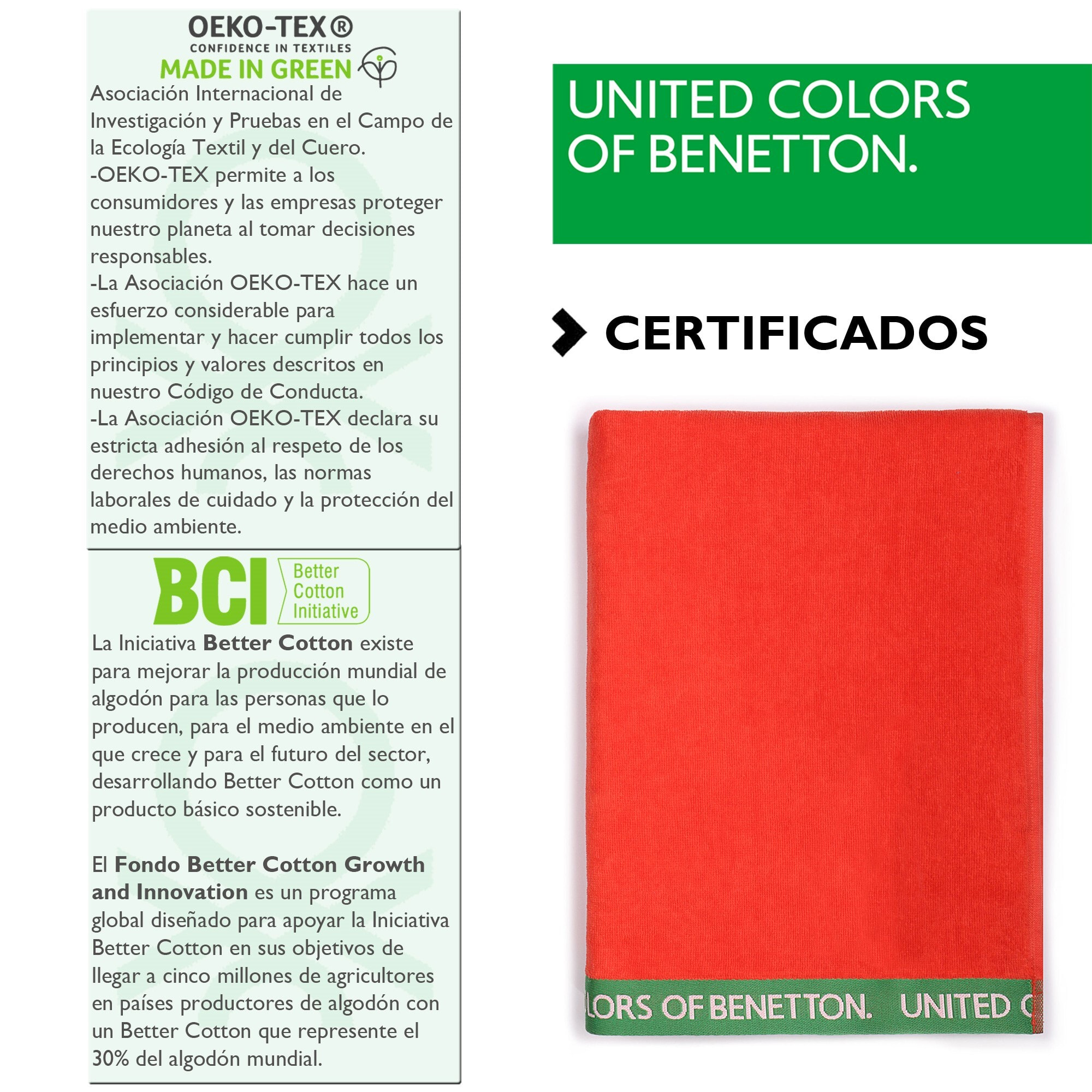 SET 2 TOALLA DE PLAYA 90X160CM 380GSM VELOUR 100%ALGODON ROJO  BENETTON