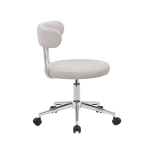 Chaise de bureau vintage à roulettes tissu ANGELA