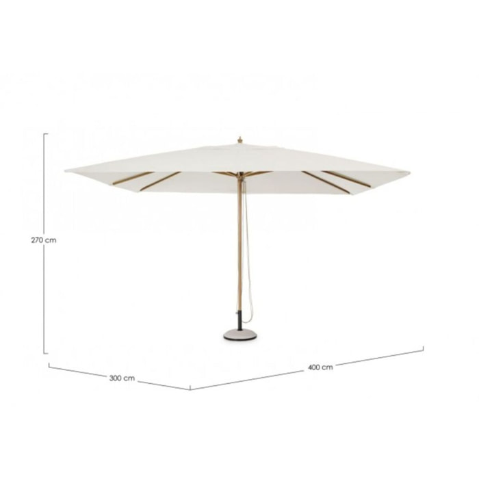 Ombrellone da giardino ECLIPSE in alluminio effetto legno, telo beige 3x4