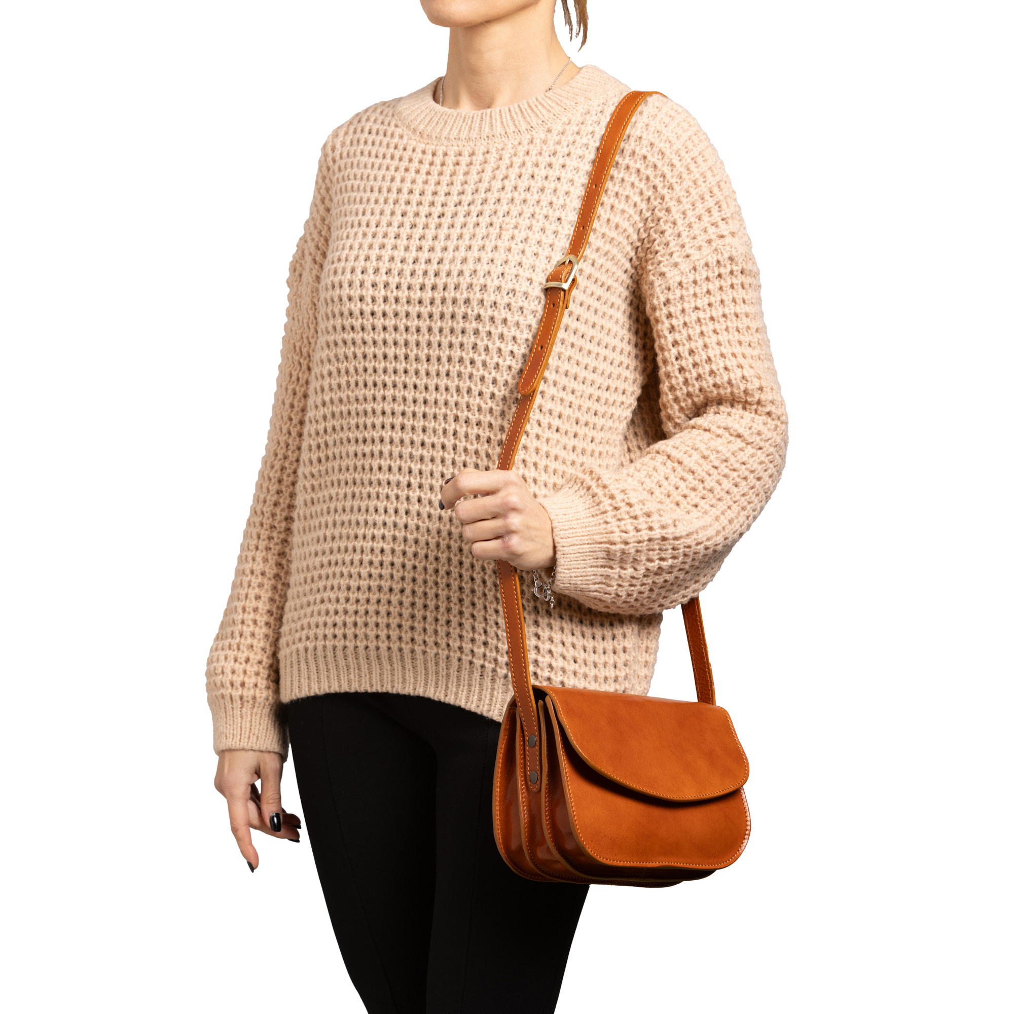 Borsa a tracolla  da donna In Vera pelle Made in Italy 22x16x9,5 cm