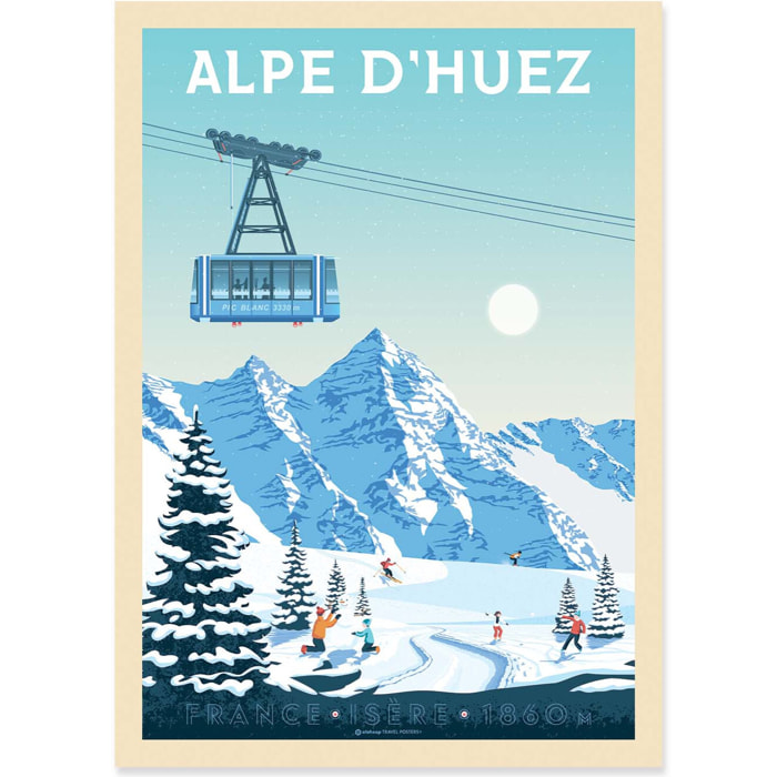 Affiche - Alpe d'Huez - Olahoop Travel Posters