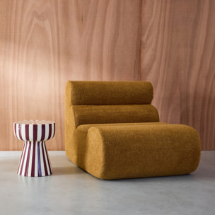 Table d'appoint, bout de canapé, table de chevet, acier émaillé rayures bicolores Ø34 x H41cm ZIGGY