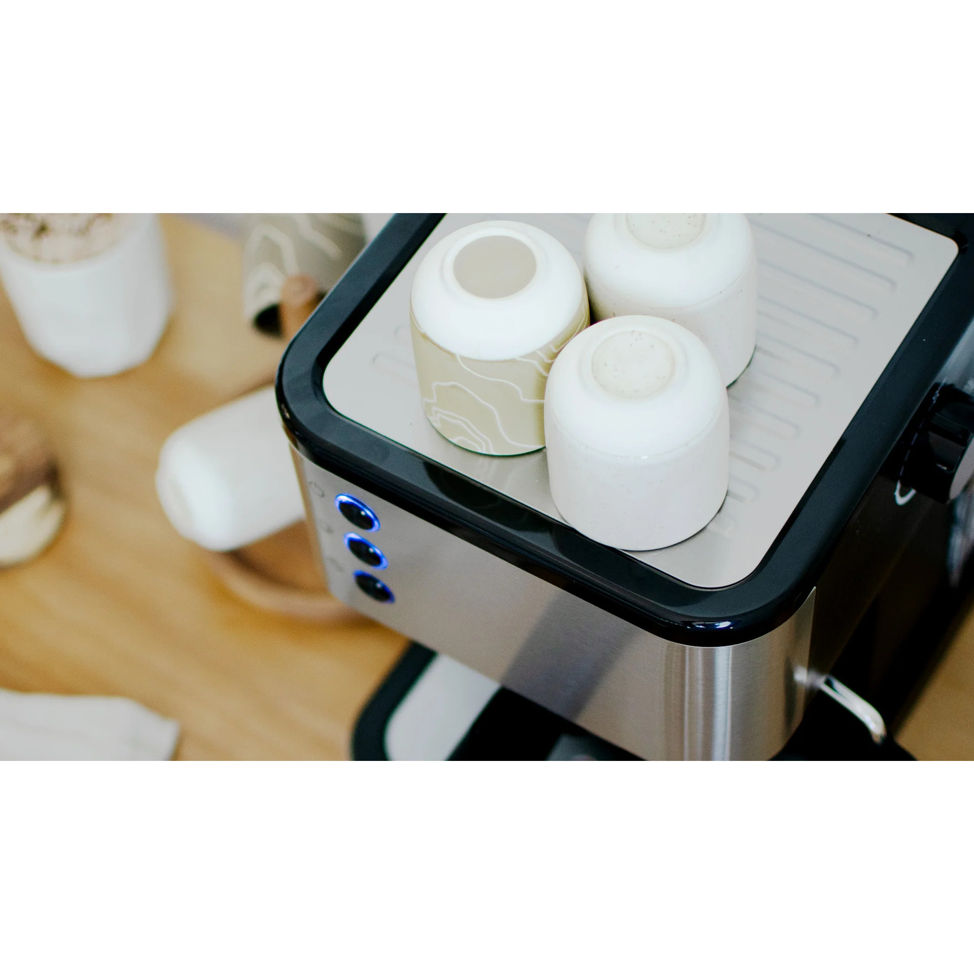 EVVO Cafetera Express Intensa 10. cuerpo de acero. 20 bares de presion. Espressos y Capuccinos. 1350W. portafiltros. Depósito de 1.5 l