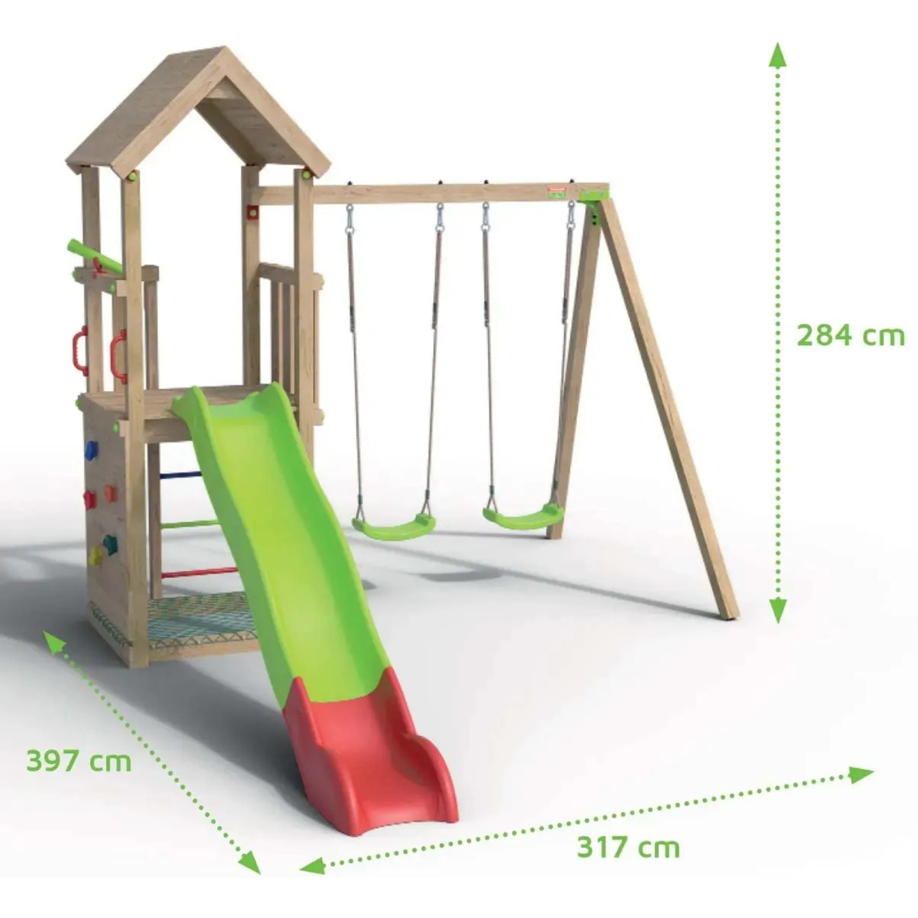 Aire de jeux bois 2,20 m SMART XPLORER - 7 enfants