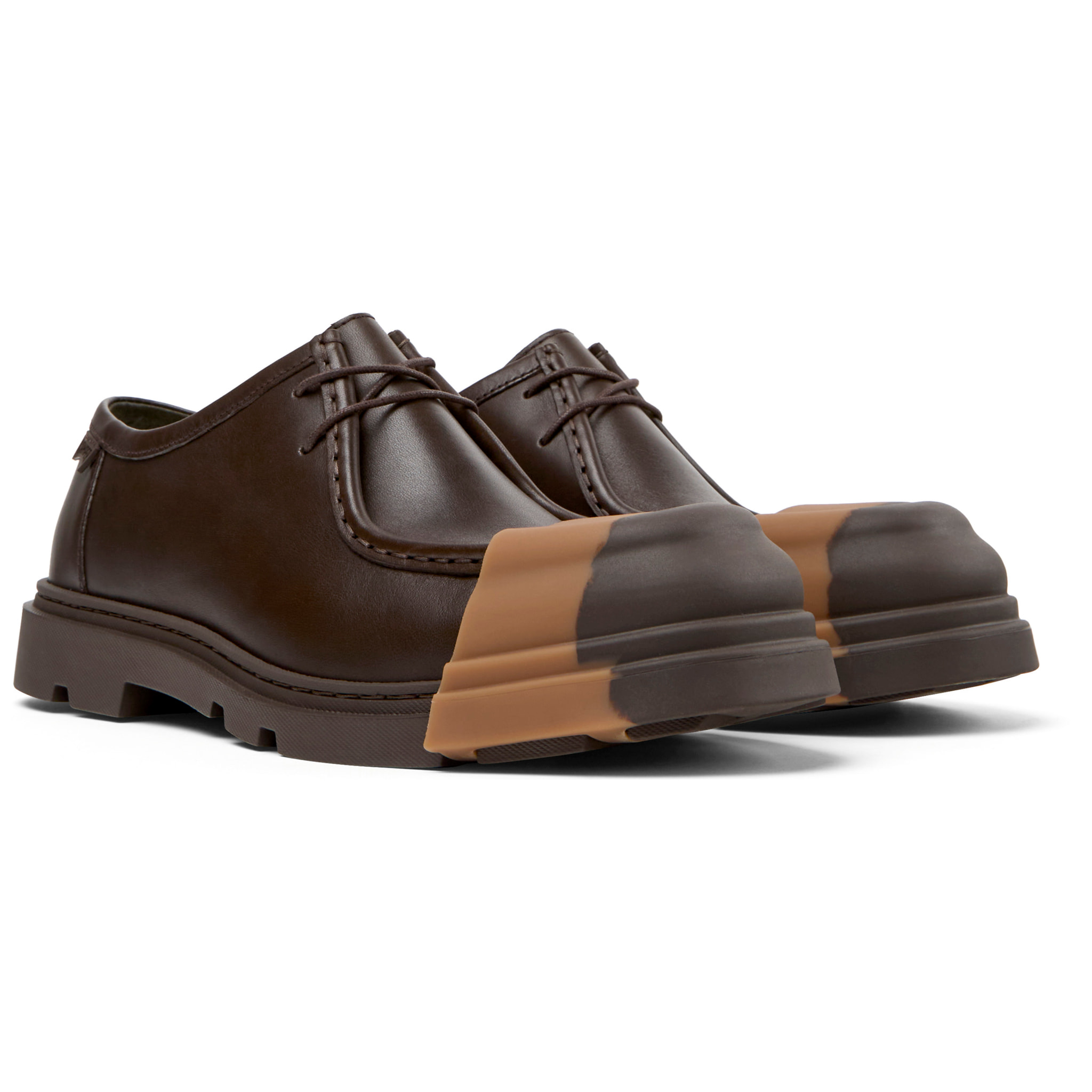 Zapatos de cordones - CAMPER Junction - Marron - Cuero liso
