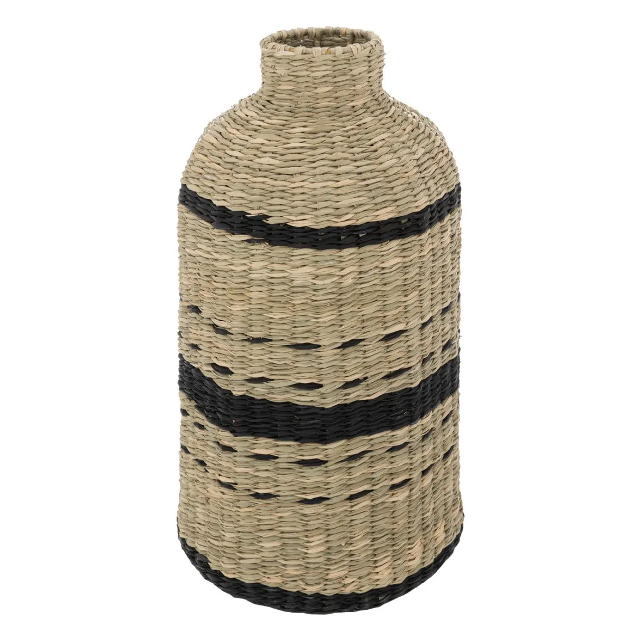 Vase "Lumière d'hiver" en paille & métal H40cm