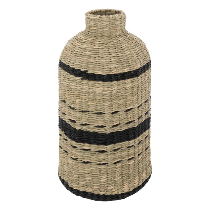 Vase "Lumière d'hiver" en paille & métal H40cm