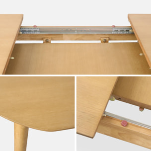 Table à manger extensible naturelle ovale Lisa 6 à 8 places. 160 à 210cm