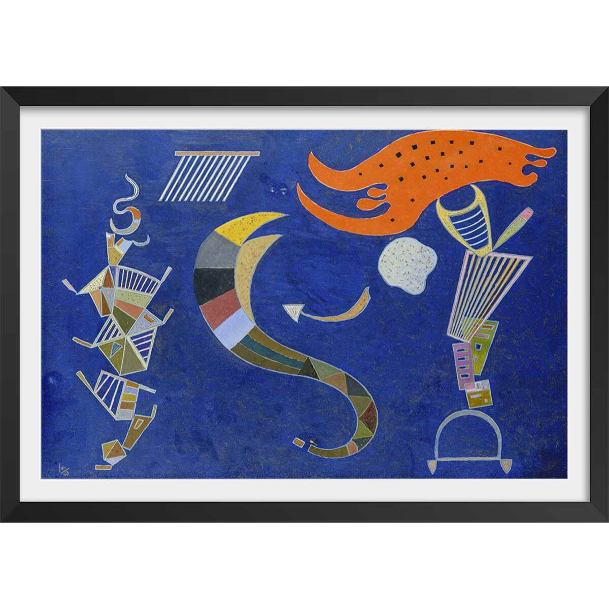 Poster La Flèche par Wassily Kandinsky Affiche + cadre en bois - Noir