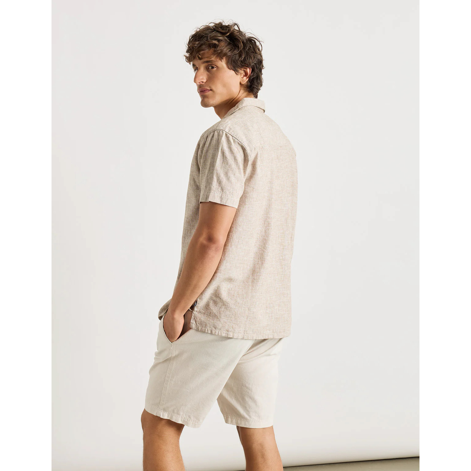 Camisa Lino Beige - Deon