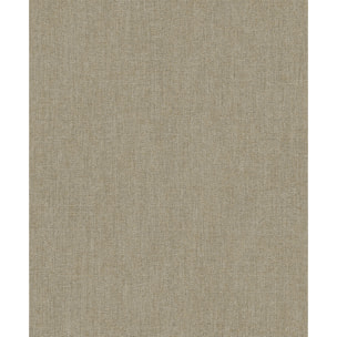 Papier peint uni effet toile jute kaki bronze