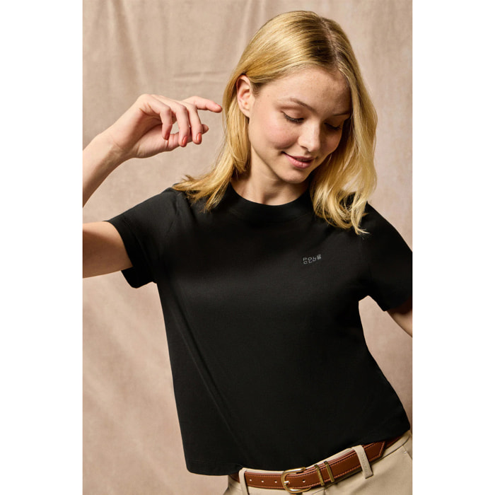 Camiseta Tori negra con print engomado Polo Club