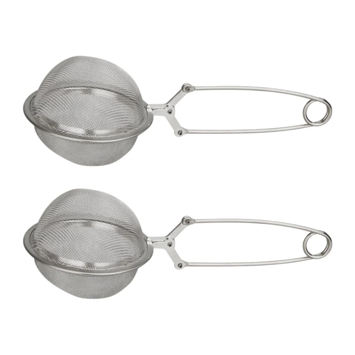 Ensemble de 2 Boules à thé type Pinces à thé en inox 18,5 cm Fackelmann