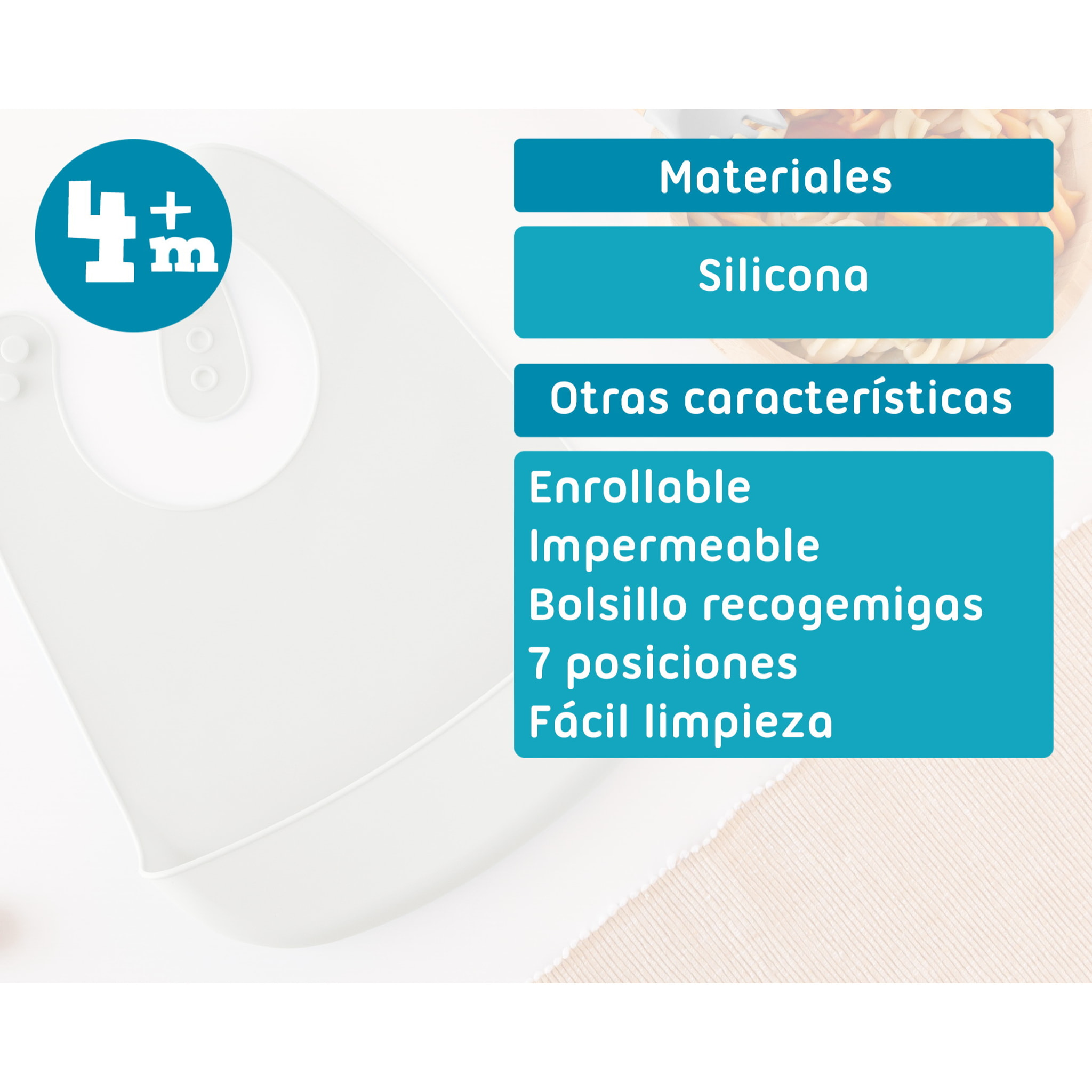 BABERO BLANDITO SILICONA GRIS