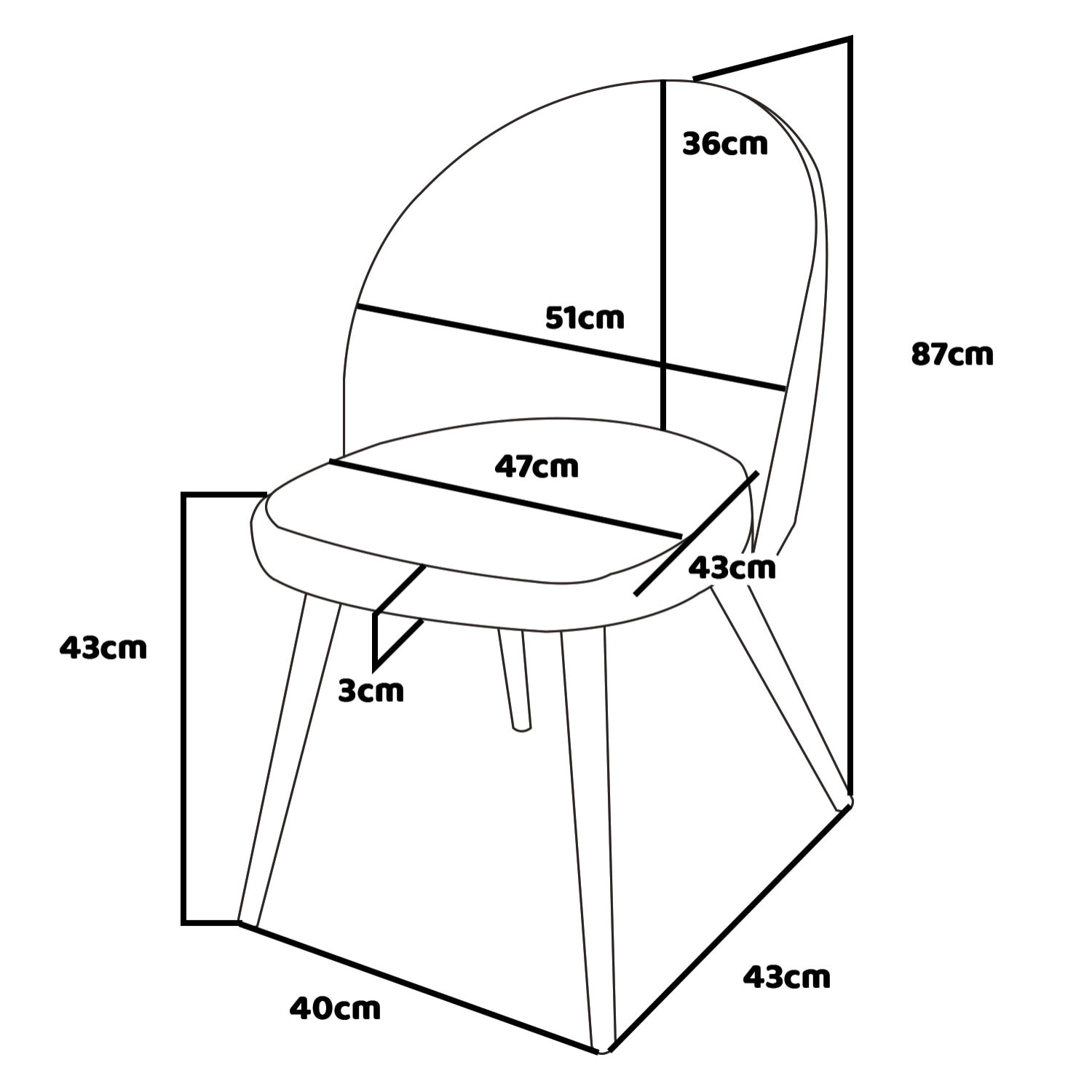 DUNDEE - Set di 2 sedie di design in velluto