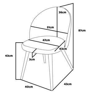 DUNDEE - Set di 2 sedie di design in velluto