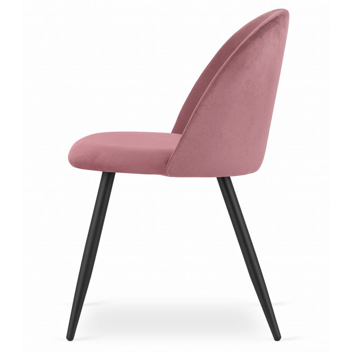 Sedia di design Bello in velluto rosa antico con gambe nere