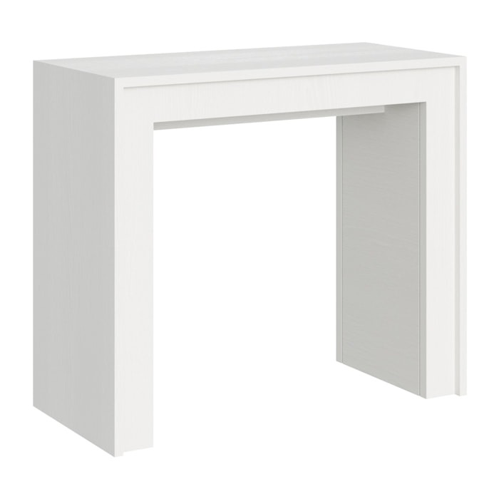 Console extensible 90x42/302 cm Mia Frêne Blanc