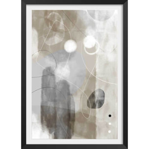 Affiche abstrait et soft line n°3 Affiche + cadre en bois - Noir