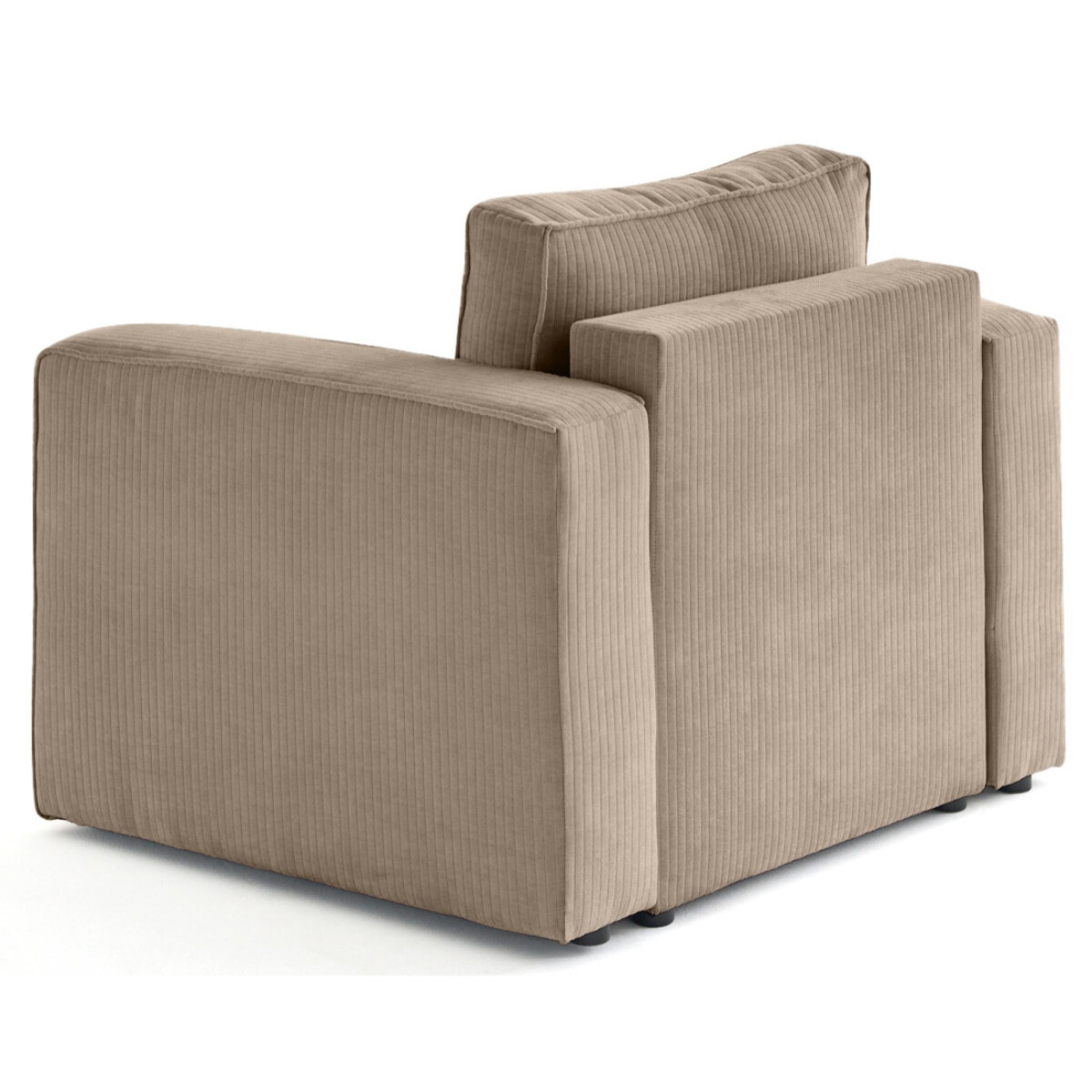 Topaze - fauteuil en velours côtelé plat - Beige