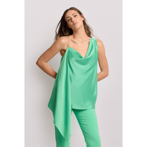 Kocca - Top elegante con spallina gioiello Donna, Tinta unita, Scollo ampio