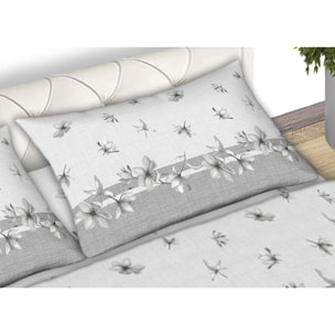 Completo Lenzuola In Calda Flanella Made in Italy Giorgia Grigio