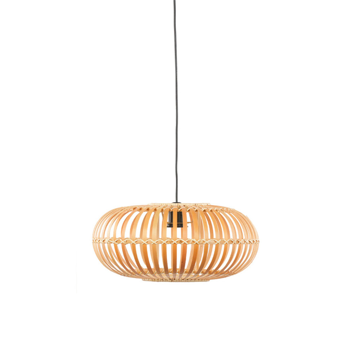 Suspension ronde bambou naturel