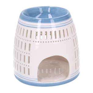 Bruciaessenze in ceramica blu tondo cmø12,6h12,6